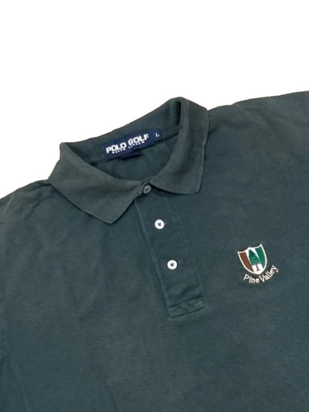 Vtg Polo Golf Ralph Lauren Green Golf Shirt Pine Valley Golf Club Men's Sz L